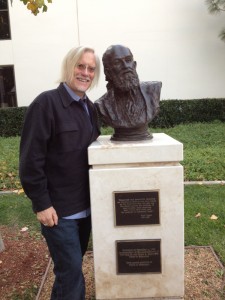 "Peter McLaren and Paulo Freire´s statue at Chapman University, California, USA."